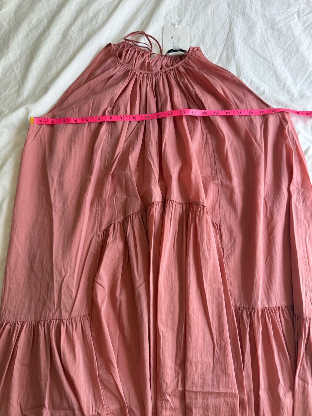 Women's Maxi Dress - Coral Pink Halter Maxi Dress - Picture 14 of 14